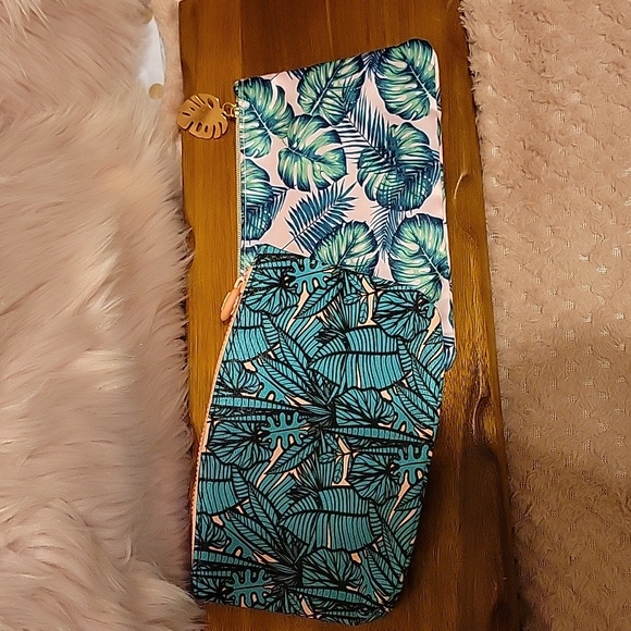 Ipsy Cosmetic Bags Tropical Theme Bundle Set Of 2 - Picture 1 of 5